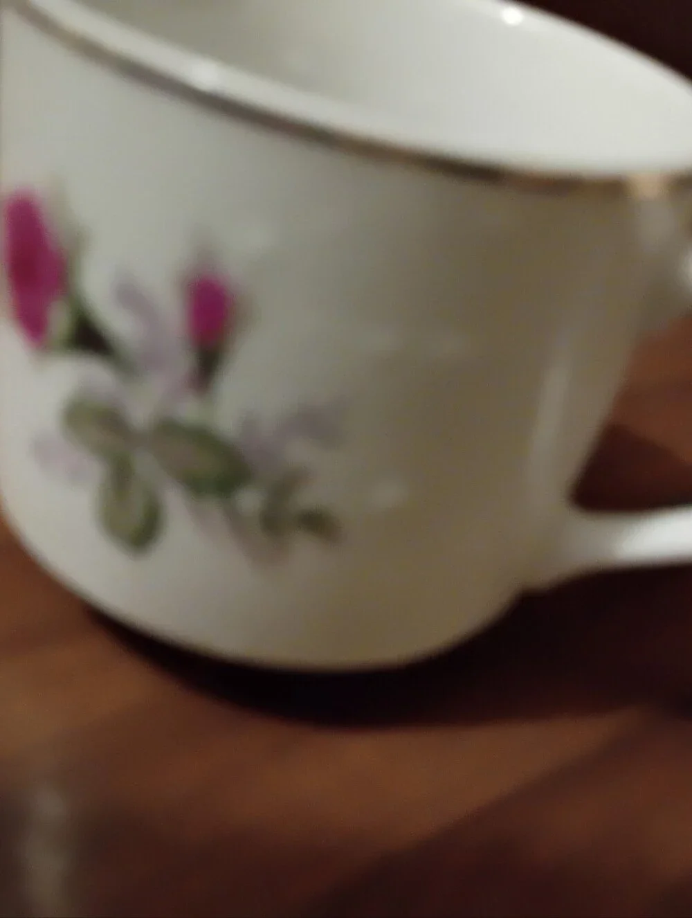 Vintage Demitasse Tea Cup Nanjing China Porcelain Pagoda Mark Pink Rose